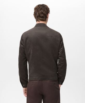 Men's Suede-Effect Biker Jacket