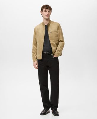 Men's Suede-Effect Biker Jacket