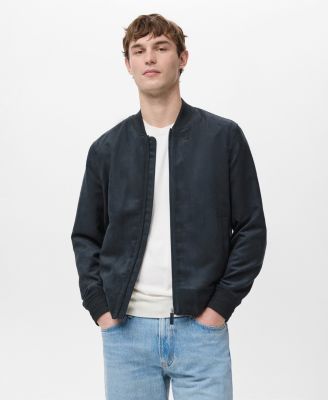 Men's Suede-Effect Bomber Jacket