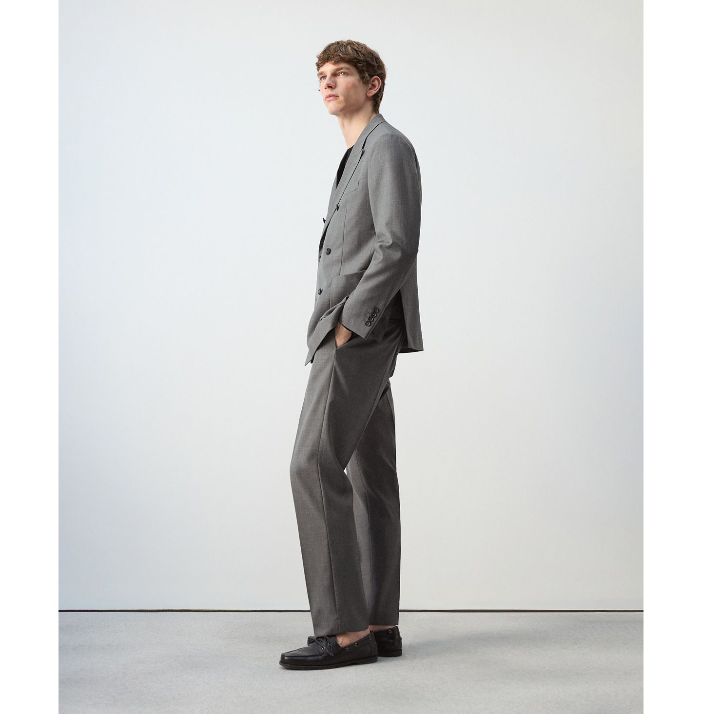 Мужские брюки MANGO Ricardo Regular Fit Suit, цвет: Серый — фото 5