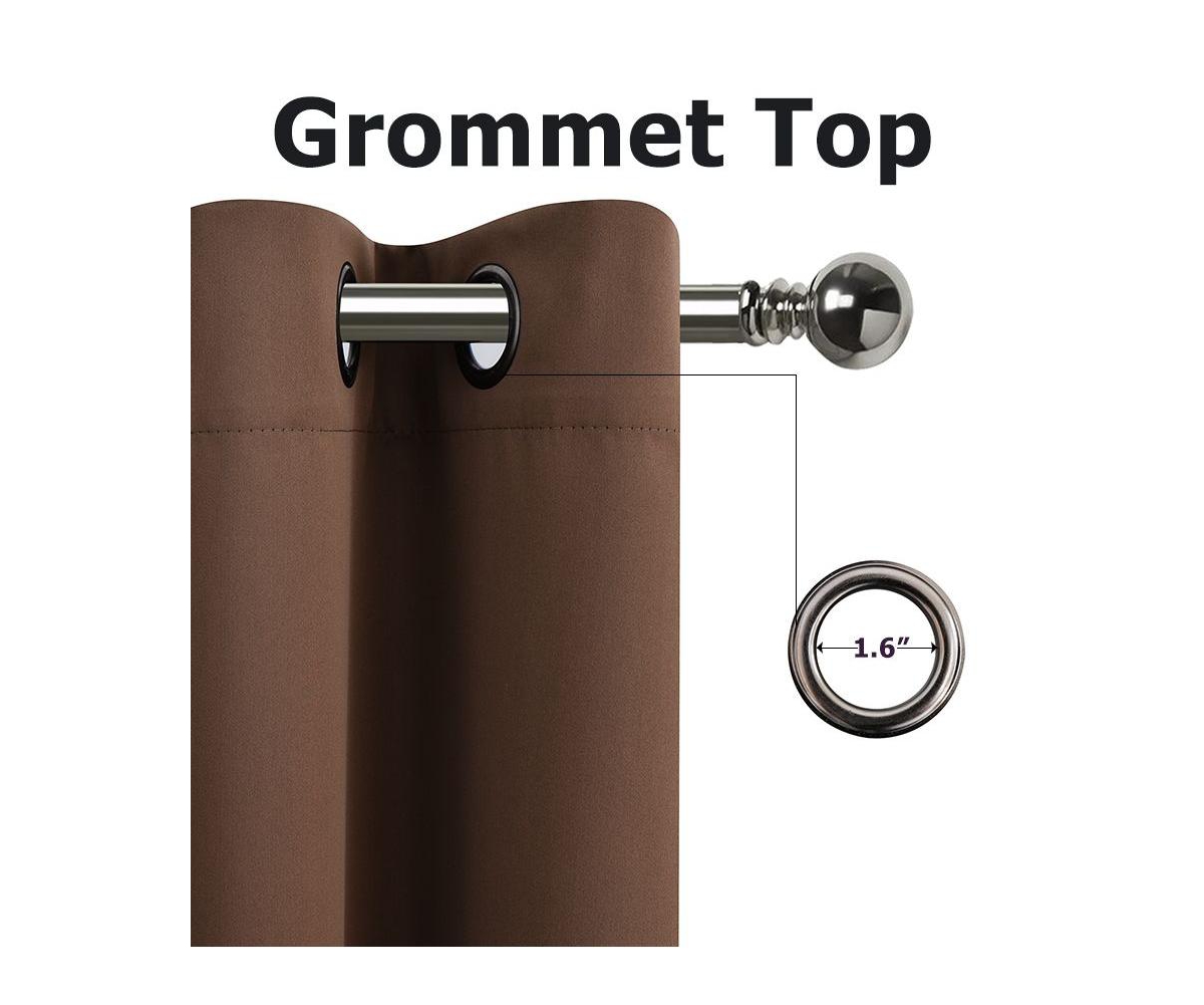 Kate Aurora 2 Piece Grommet Top Blackout Curtain Panels For Extra Long Windows