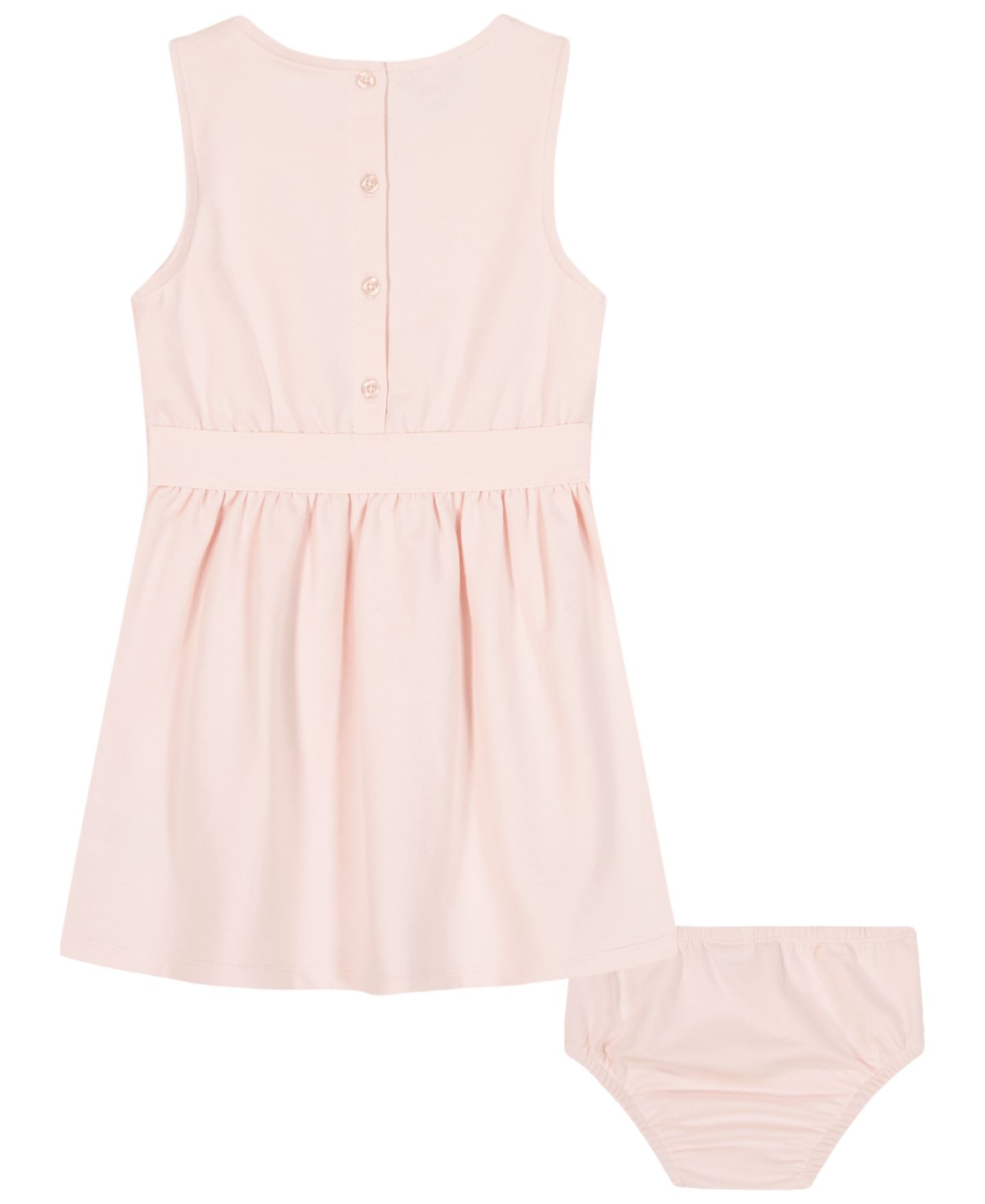 Платье Calvin Klein Fit-and-Flare Knit Logo Dress with Diaper Cover для девочек-малышей, цвет: Розовый — фото 2