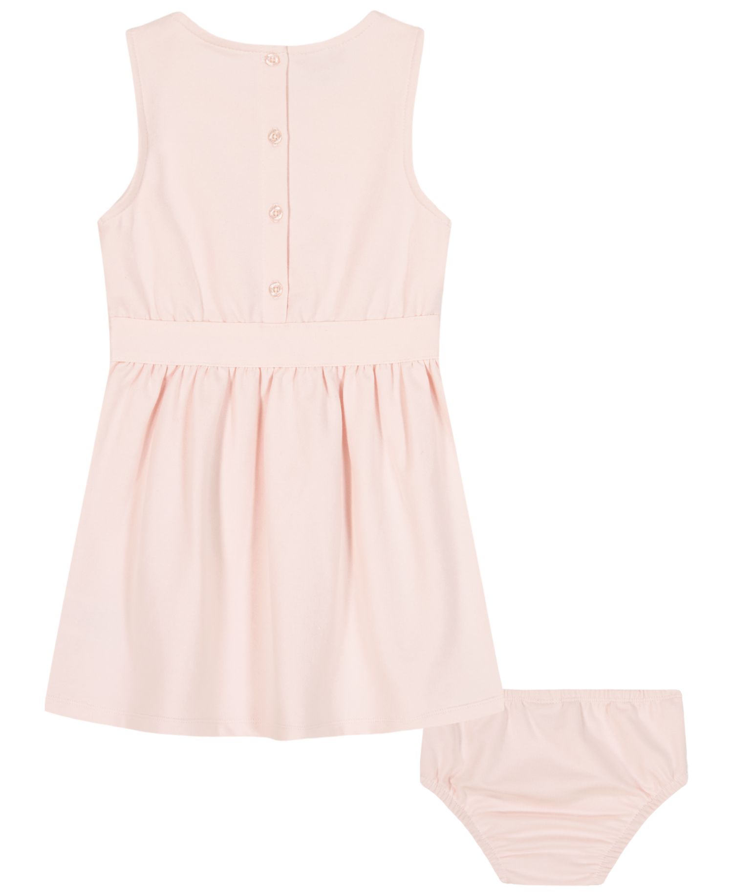 Baby Girls' Fit-and-Flare Knit Logo Dress with Diaper Cover