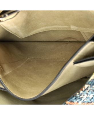 Medium Faye Shoulder Bag Leather and Tapestry