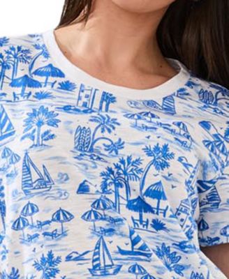 Women's Printed Crew Neck Top