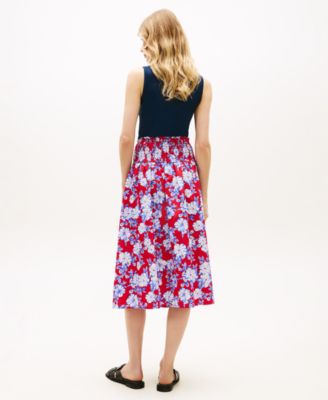 Women's Smocked Pull-On Midi Skirt