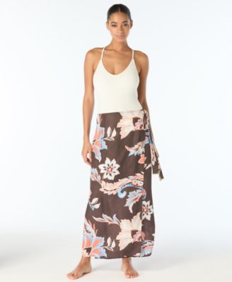Women's Printed Wrap Swim Maxi Skirt