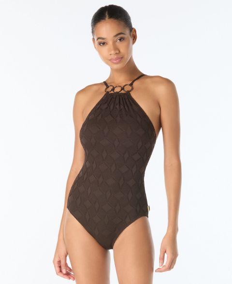 Женские купальники Vince Camuto Women's High-Neck One-Piece Swimsuit