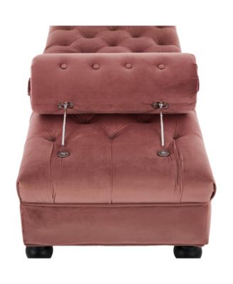 Modern Velvet Ottoman Bench, Comfy Upholstered Footstool with 2 Detachable Pillows, Bedroom End of Bed Bench for Living Room, Entryway