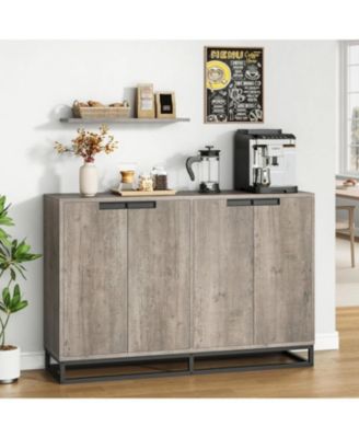 55" Buffet Sideboard Storage Cabinet, Modern Entryway Console with Adjustable Shelves