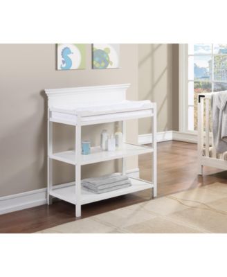 Modern Changing Table with Two Shelves and 4 Side Safety Rails for Nursery