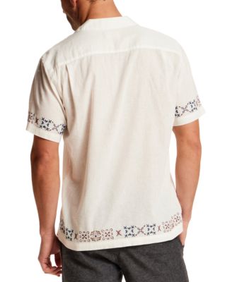 Men's Short-Sleeve Button-Down Linen Cotton Shirt