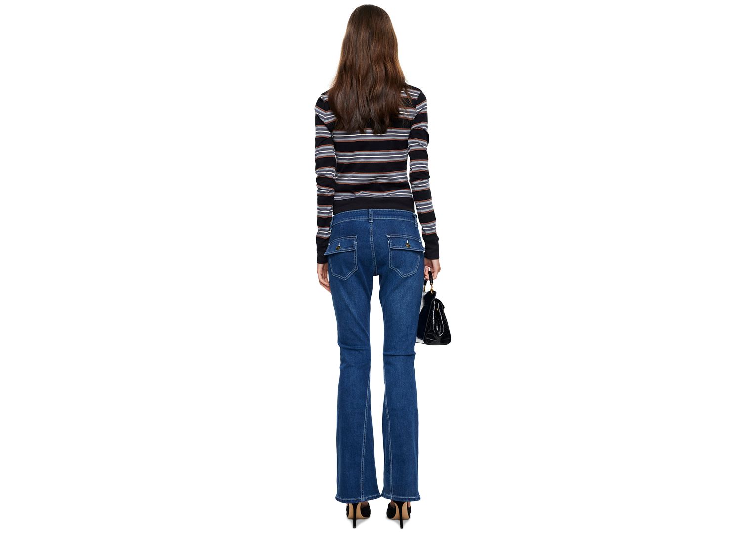 Women's Bada Bing Striped Button Down Knit Top