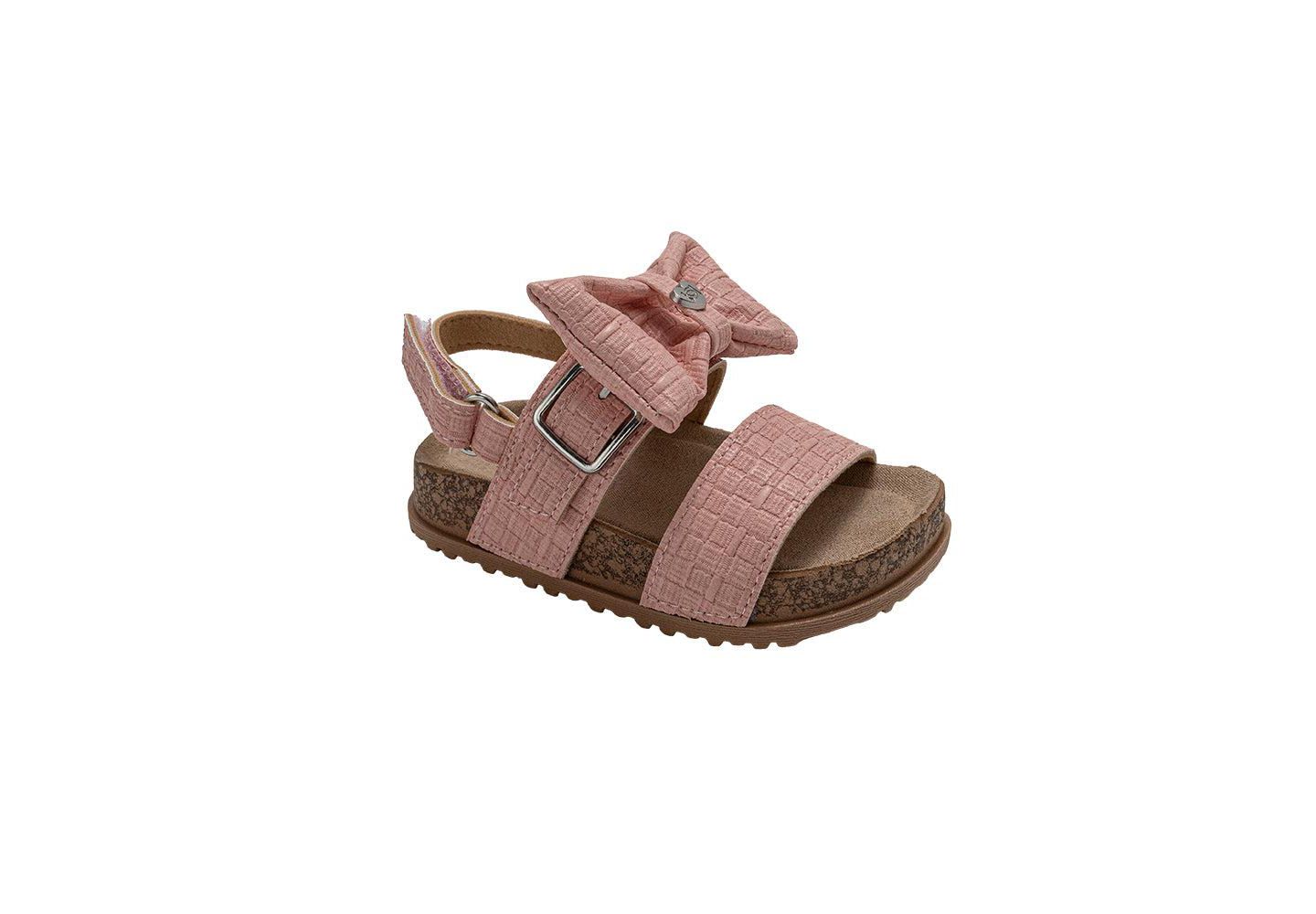 Сандалии PIXIE BLOOM Sandals - Cute Footbed Sandals and Flat Summer Shoes with Puffy Bow для девочек, цвет: Светлый розовый — фото 1