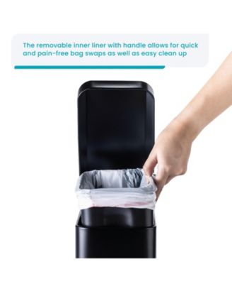 1.3 Gallon Slim Stainless Steel Trash Can with Step on Pedal and Soft Close Lid