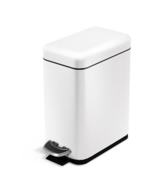 1.3 Gallon Slim Stainless Steel Trash Can with Step on Pedal and Soft Close Lid