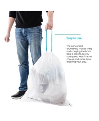 Code 45S Drawstring Kitchen Trash Bags Custom Fit for 12 Gallon Bins, 30-Count