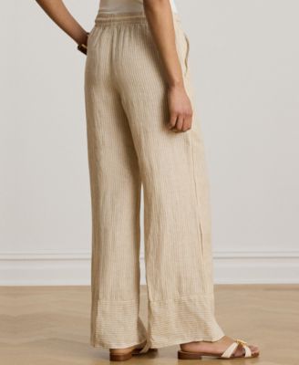Women's Striped Wide-Leg Pants