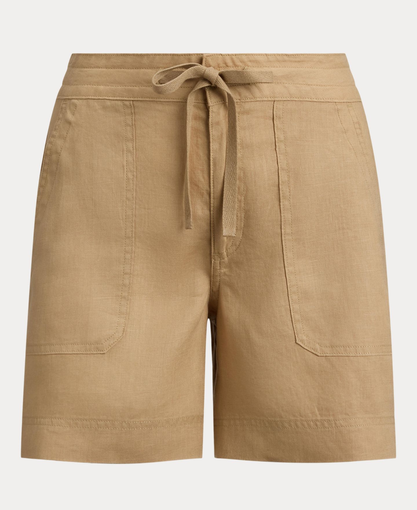 Женские шорты Lauren Ralph Lauren Wide-Leg High-Rise Linen, цвет: Берёзовый рыжевато-коричневый — фото 5