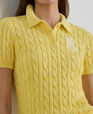Women's Cable-Knit Polo Shirt