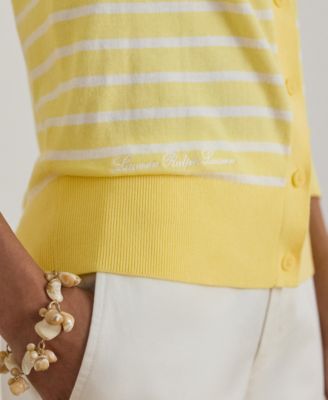 Women's Striped V-Neck Cardigan