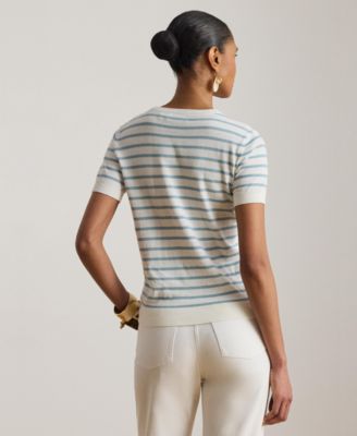 Women's Short-Sleeve Ribbed Sweater