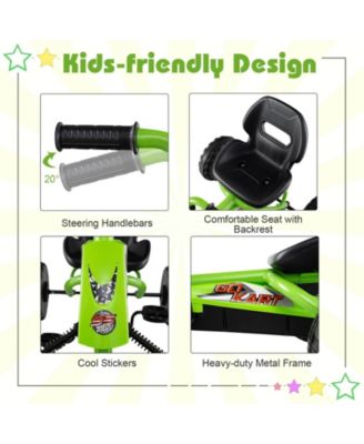 Go Kart for Kids 4 Wheel with Steering Handlebars and Adjustable Seat