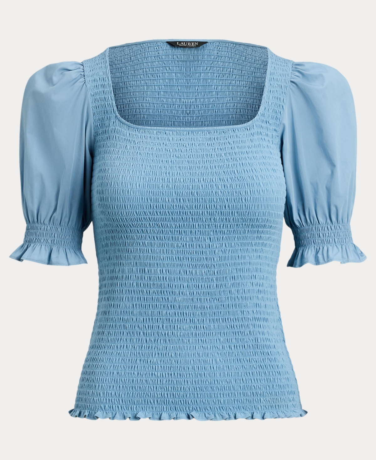 Lauren Ralph Women's Puff-Sleeve Square Neck Top