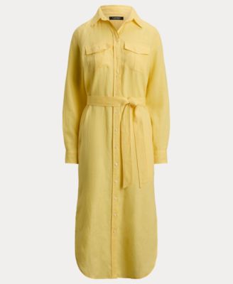 Women's Point Collar Midi Shirt-Dress