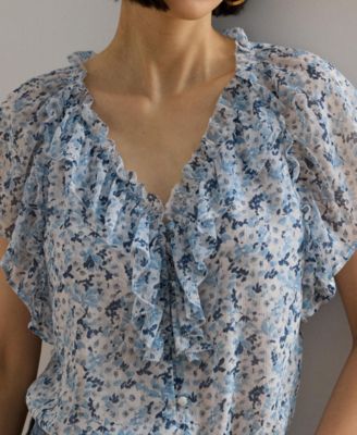 Women's Floral V-Neck Blouse