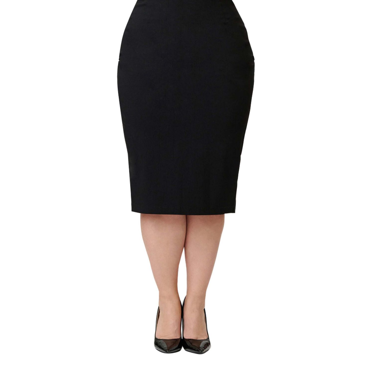 Plus Size Back Pleat Pencil Skirt