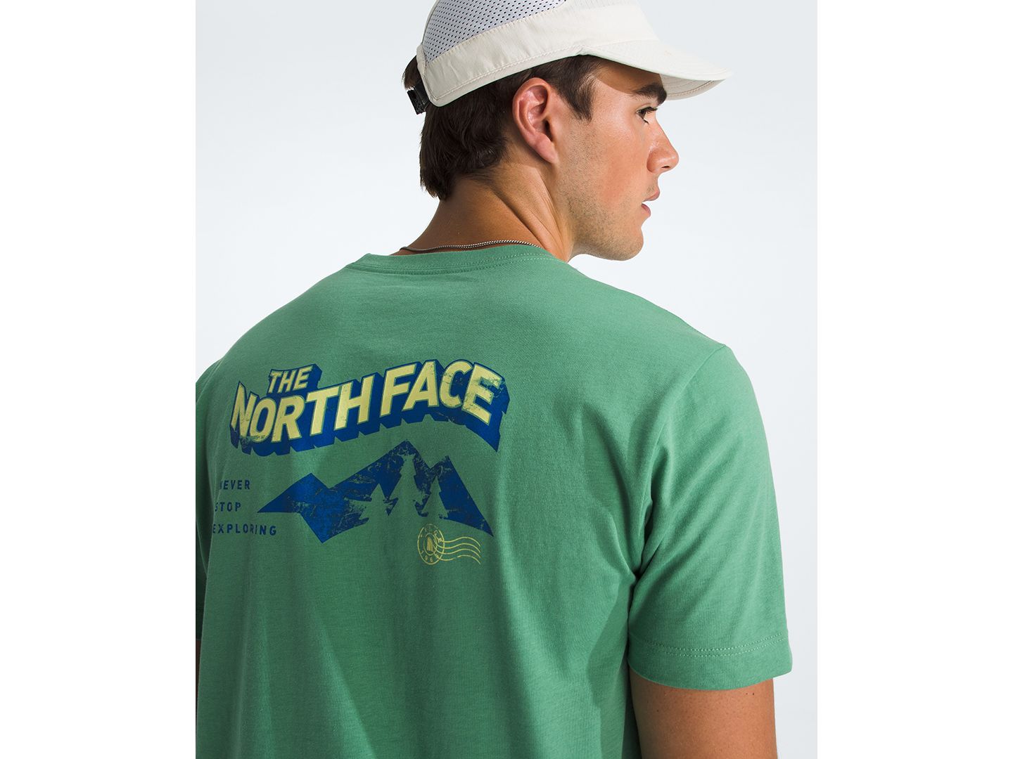 Мужская футболка The North Face Explore Postcard Short-Sleeve, цвет: Dimmed Algae — фото 3