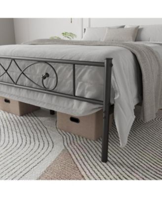 Platform Bed Frame, Metal with Fist Design Headboard, Under-Bed Storage, No Box Spring Required, Easy Assembly, Noise-Free