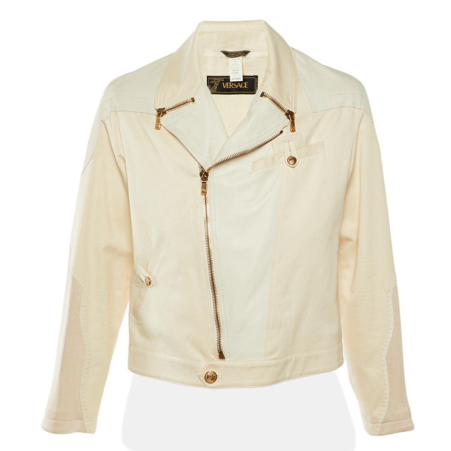 Men's Vintage Leather & Cotton Zip Up Jacket