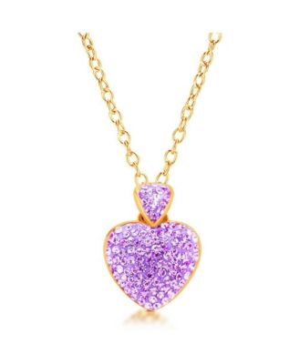 Girls 18K Gold Plated Hypoallergenic Heart Pendant Necklace