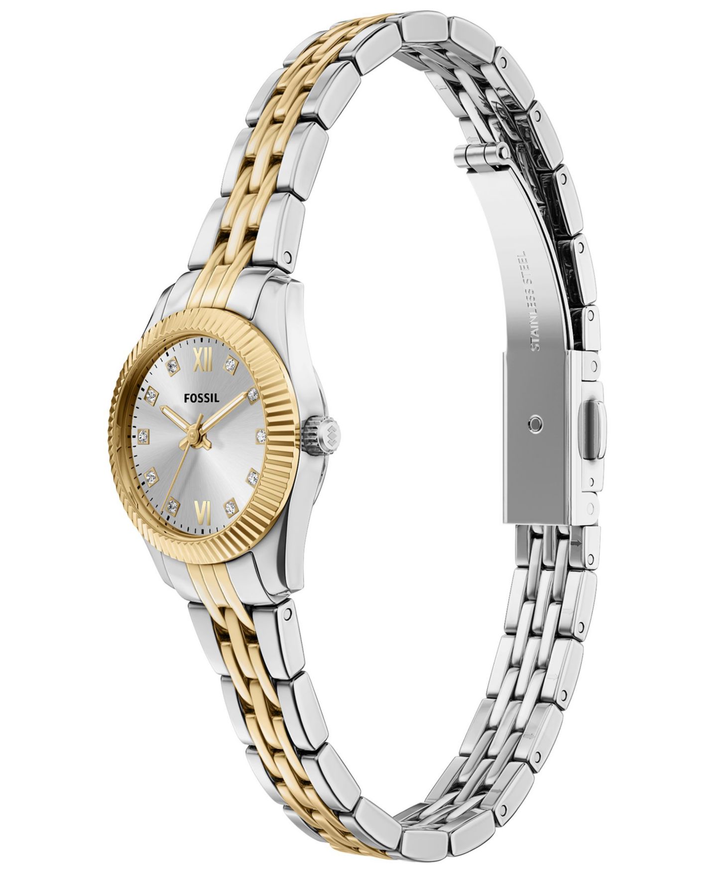 Женские часы Fossil Scarlette Mini Three-Hand Two-Tone Stainless Steel Watch, 20mm — фото 4