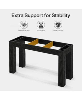 63" Rectangular Dining Table, Rustic Wooden Kitchen Table with 4 Sturdy Legs