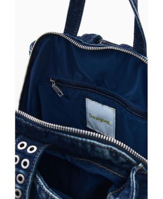 Women's Small Denim Floral Backpack