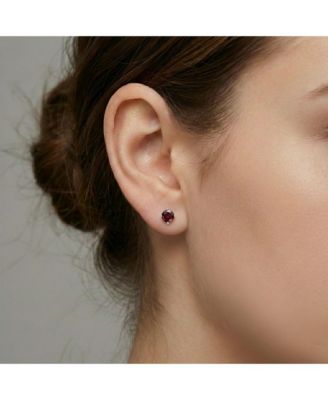 Dainty Sterling Silver 4MM Showpiece Solitaire Stud Earrings