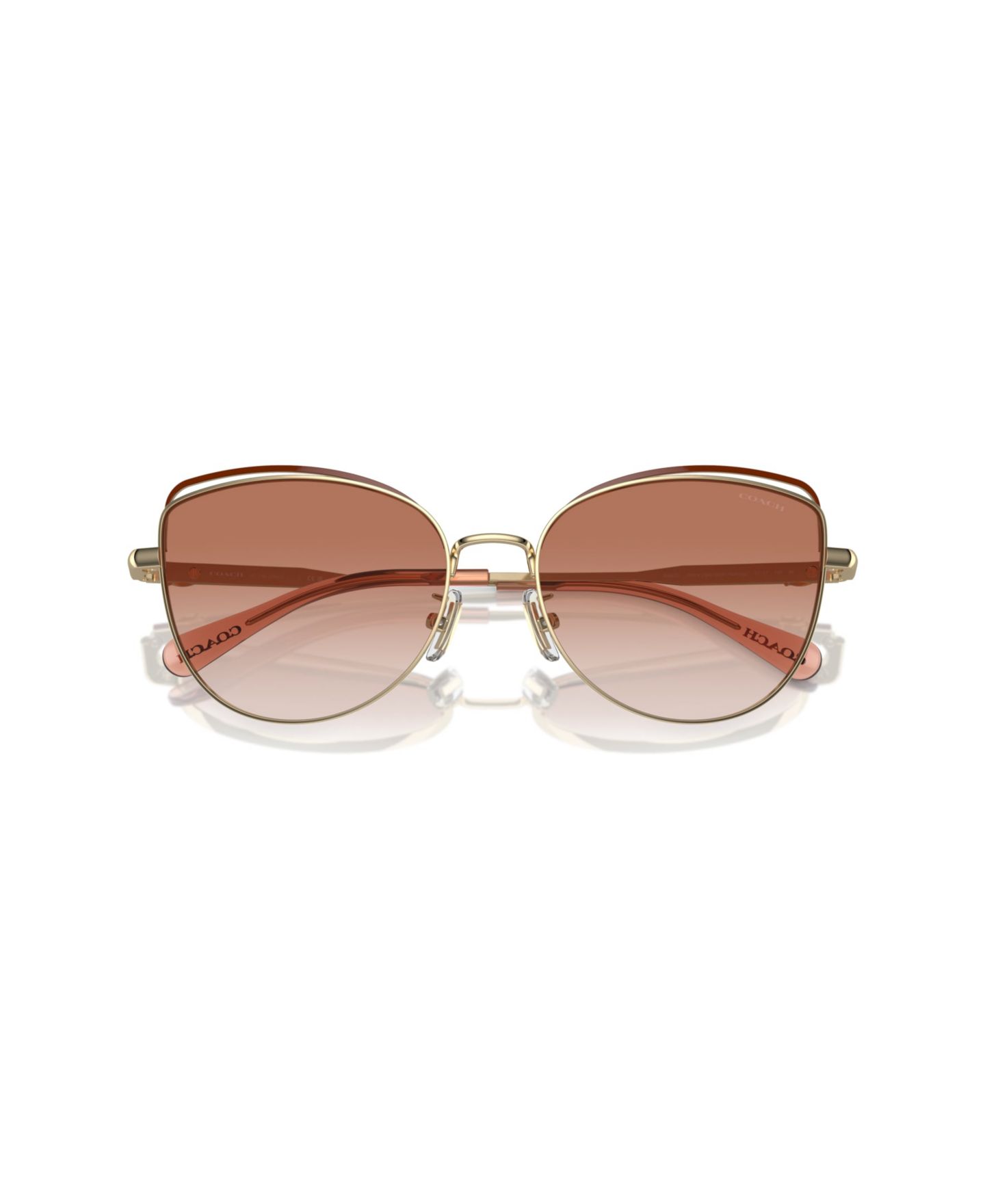 Женские солнцезащитные очки Coach Cat Eye Sunglasses, CR621 HC7162, цвет: Светлый золотой — фото 5