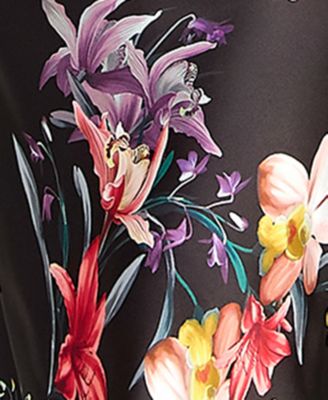 Juniors' Printed Cowl Neck Dress