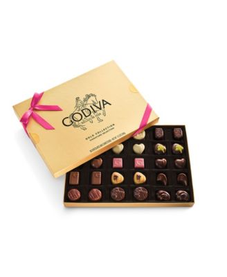 Assorted Chocolate Gold Gift Box with Azalea Ribbon, 30-Pc.