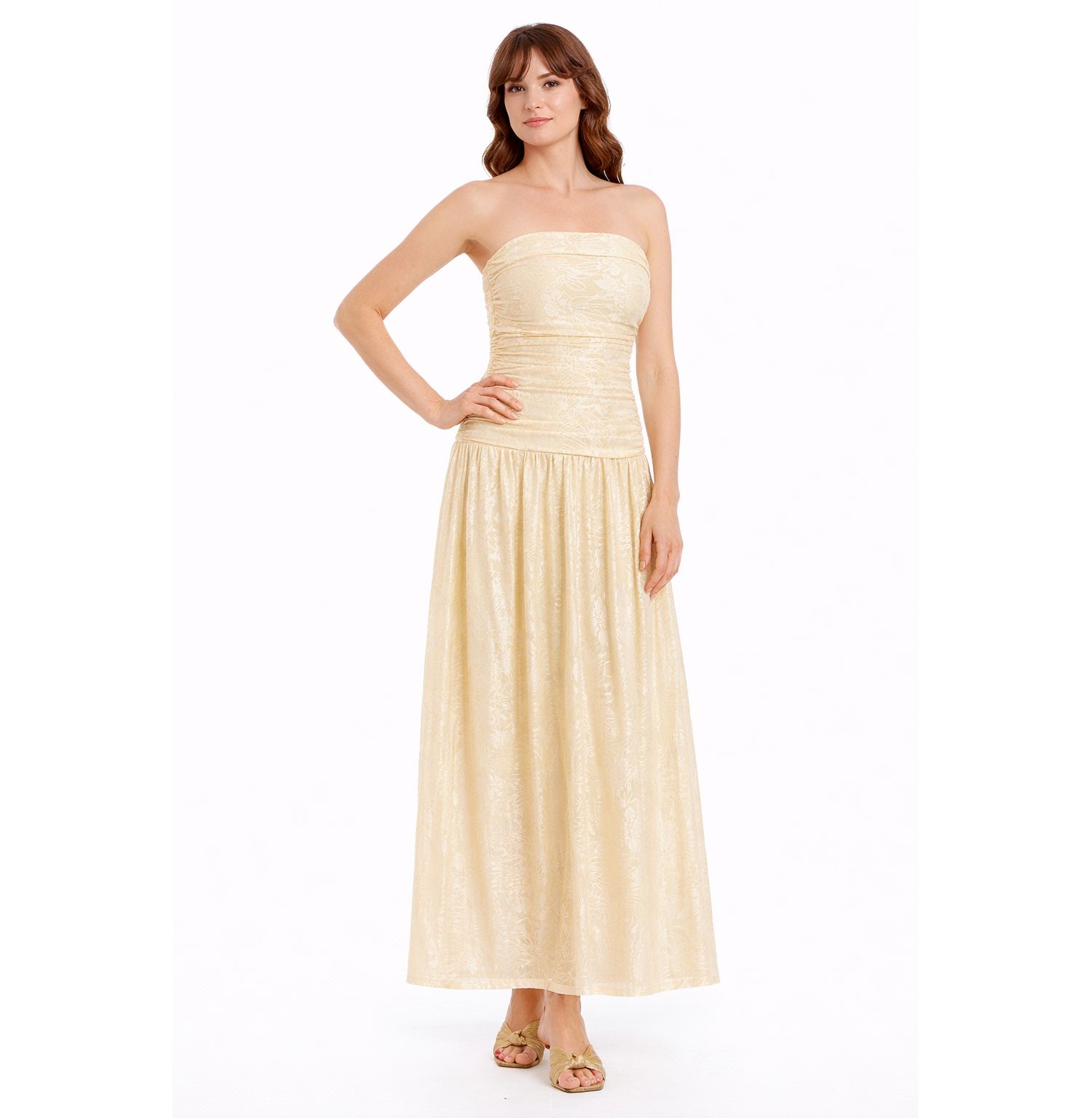 Women's Natasha Strapless Jacquard Maxi Dress