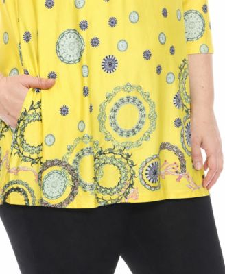 Plus Size Printed Sleeve Flowy Tunic Top
