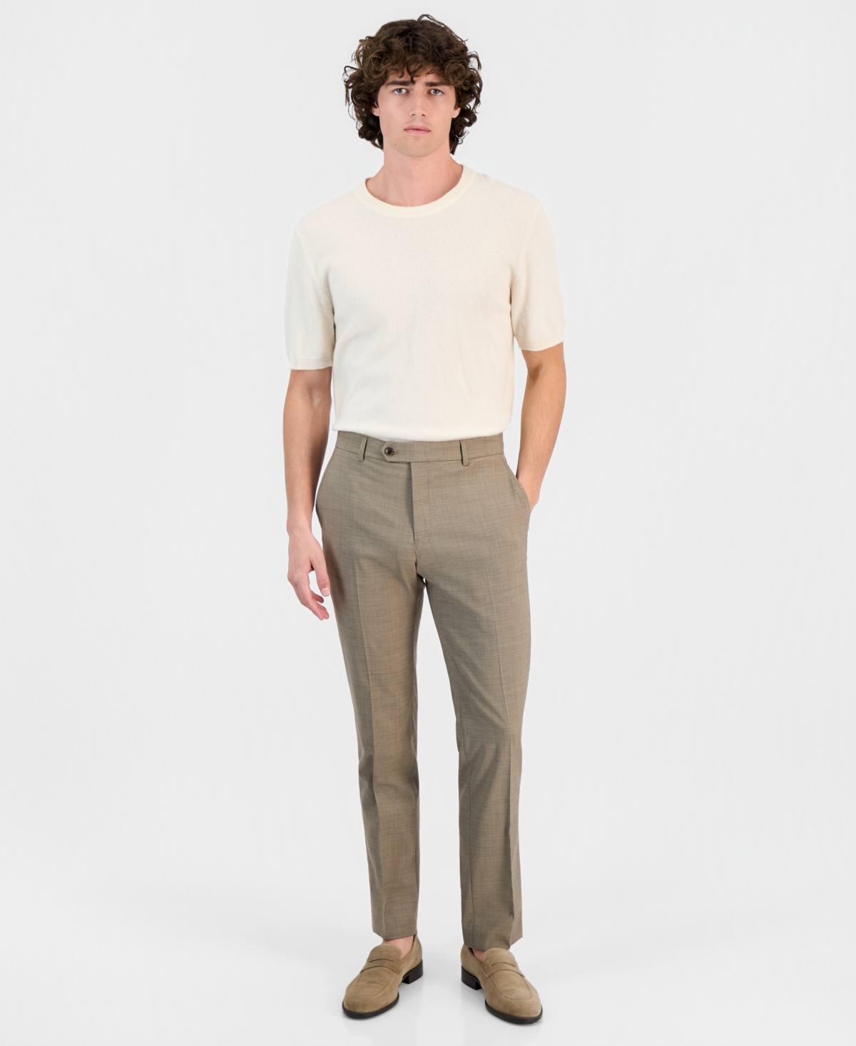 Tommy Hilfiger Men's Modern-Fit Wool Th-Flex Stretch Suit Separates Pant - Tan