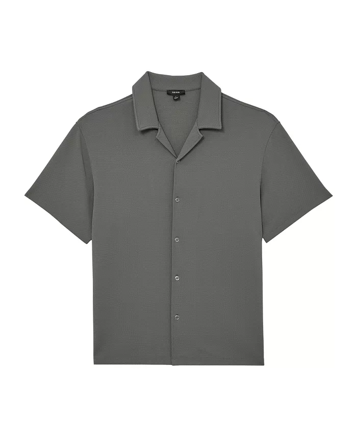 Men's Cedric Textured Cuban-Collar Shirt - thumbnail 4