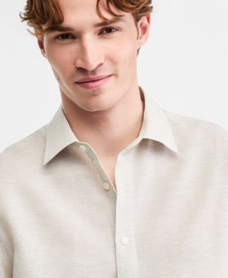 Men's Cross-Dye Linen Long-Sleeve Shirt