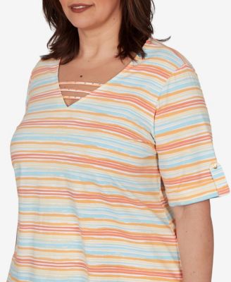 Plus Size Embellished Stretch V-Neck Top