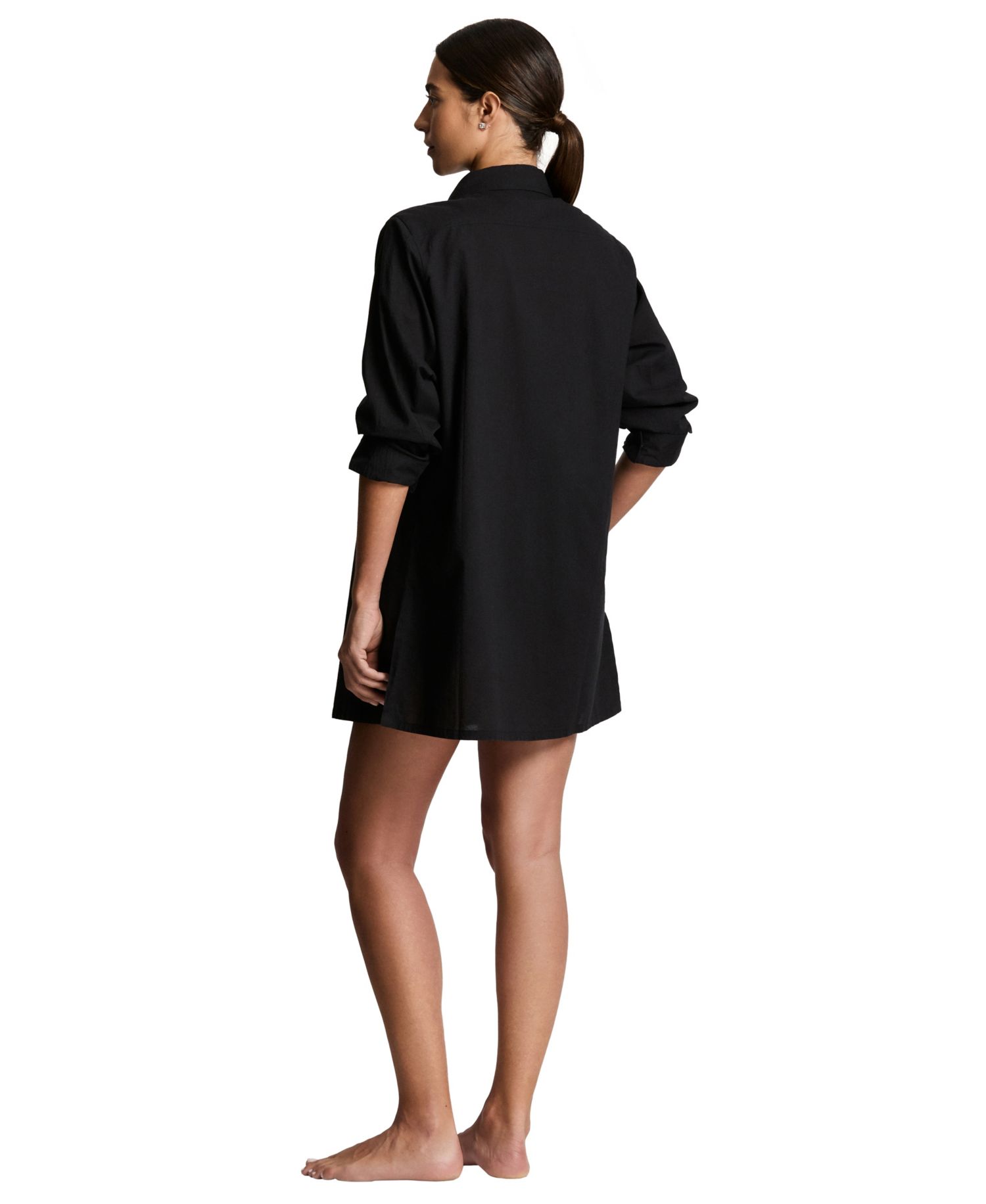 Women's Logo Embroidered Shirt Swim Cover-Up