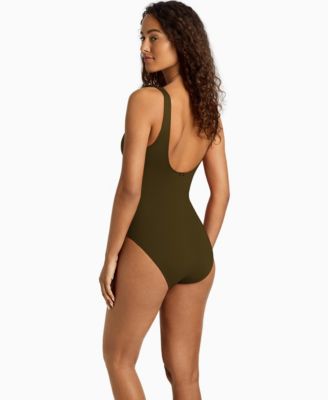Ruffle Surplice Underwire One Piece Swimsuit